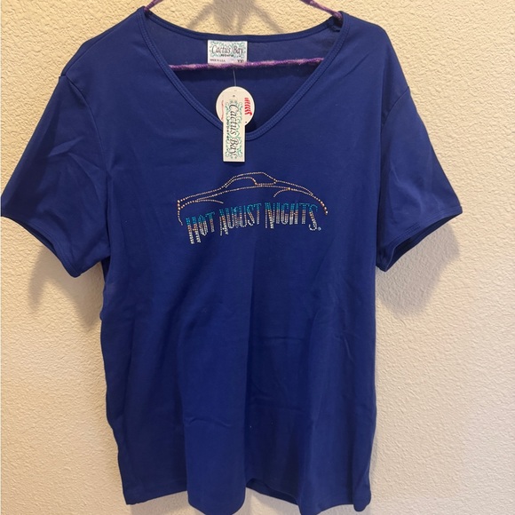 NWT Cactus Bay Vivid Blue Hot August Nights Short Sleeve Tee - Picture 1 of 4